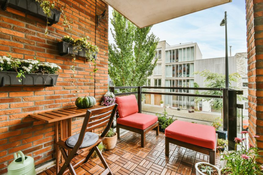 Stylish and cozy balcony